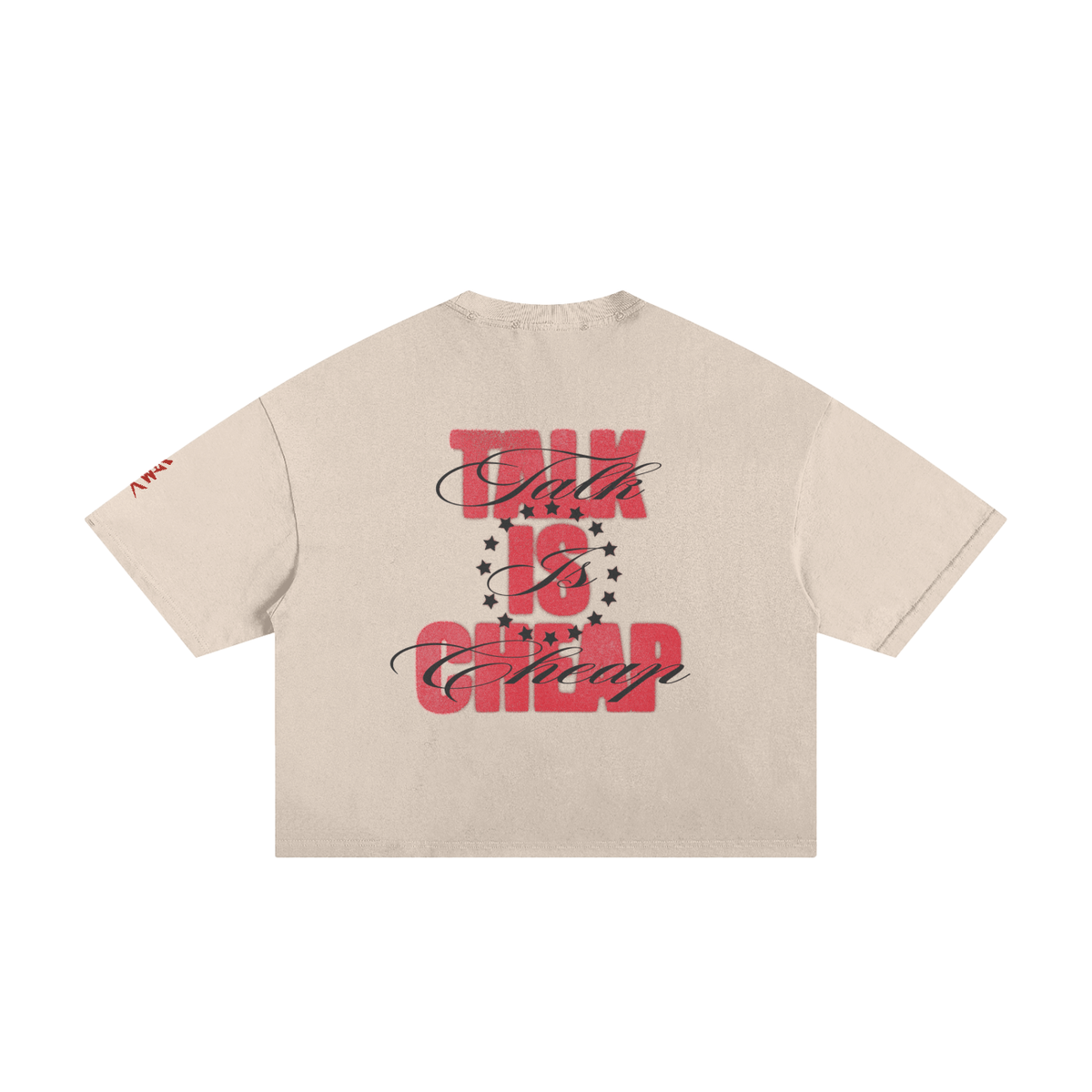 "TALK IS CHEAP" Distressed T-Shirt